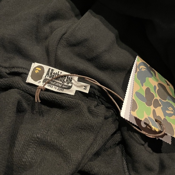 Bape A Bathing Ape Half Camo Half Black Hoodie - Picture 4 of 8